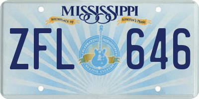 MS license plate ZFL646