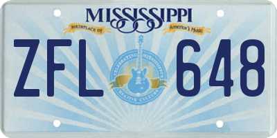 MS license plate ZFL648