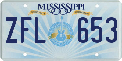 MS license plate ZFL653