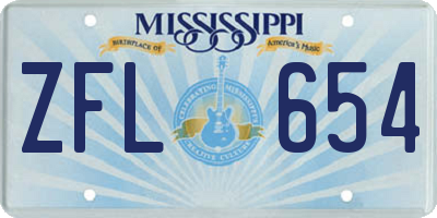 MS license plate ZFL654