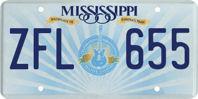 MS license plate ZFL655