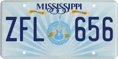 MS license plate ZFL656