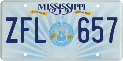MS license plate ZFL657
