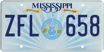MS license plate ZFL658