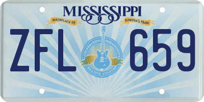 MS license plate ZFL659