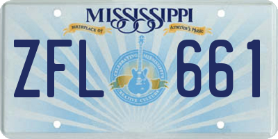 MS license plate ZFL661