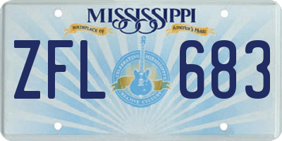 MS license plate ZFL683