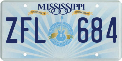 MS license plate ZFL684