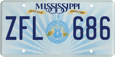 MS license plate ZFL686