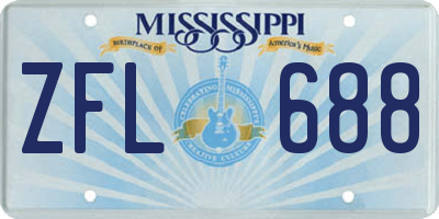 MS license plate ZFL688