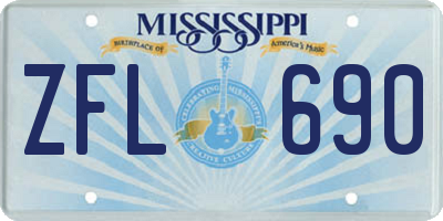 MS license plate ZFL690