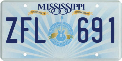 MS license plate ZFL691