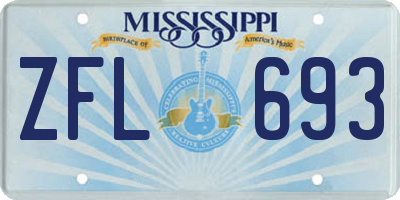 MS license plate ZFL693