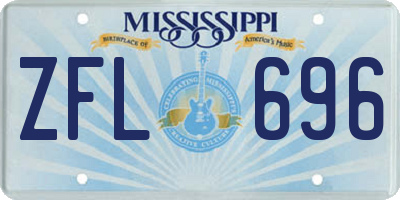 MS license plate ZFL696