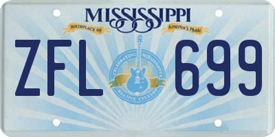 MS license plate ZFL699