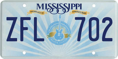MS license plate ZFL702