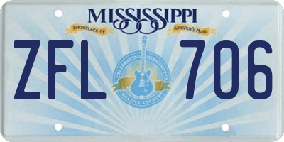 MS license plate ZFL706