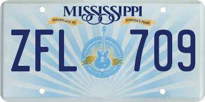 MS license plate ZFL709