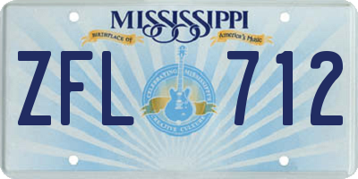 MS license plate ZFL712