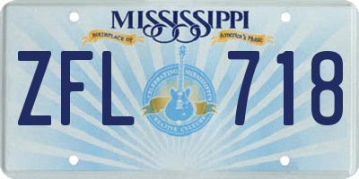 MS license plate ZFL718