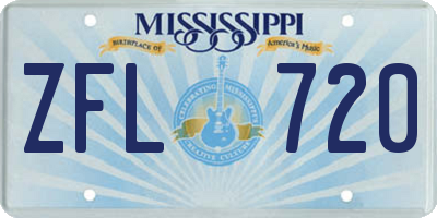 MS license plate ZFL720