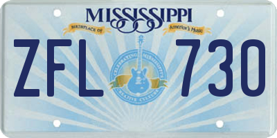 MS license plate ZFL730
