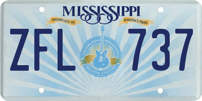 MS license plate ZFL737