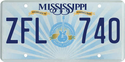 MS license plate ZFL740