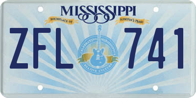 MS license plate ZFL741