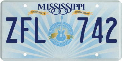 MS license plate ZFL742