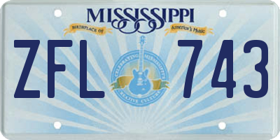 MS license plate ZFL743