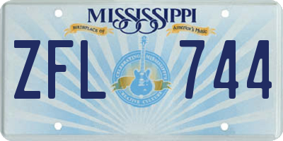 MS license plate ZFL744