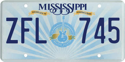 MS license plate ZFL745