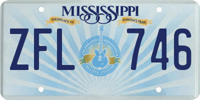 MS license plate ZFL746