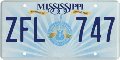 MS license plate ZFL747