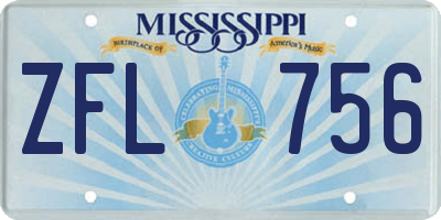 MS license plate ZFL756