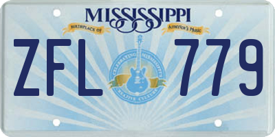 MS license plate ZFL779