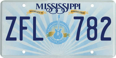 MS license plate ZFL782