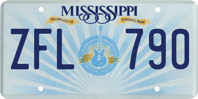 MS license plate ZFL790
