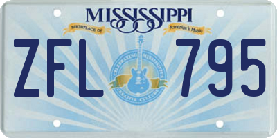 MS license plate ZFL795