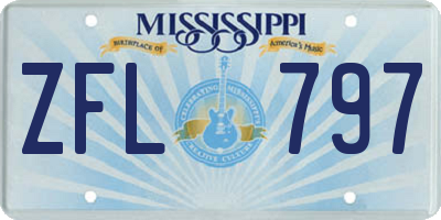 MS license plate ZFL797