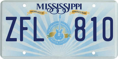 MS license plate ZFL810