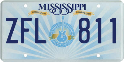 MS license plate ZFL811
