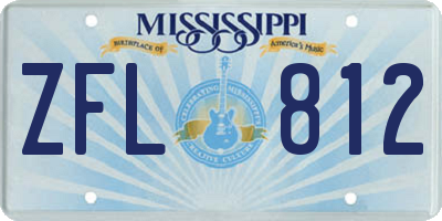 MS license plate ZFL812
