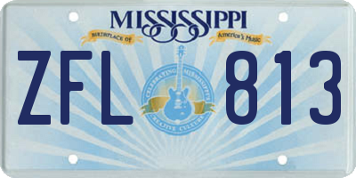 MS license plate ZFL813