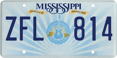 MS license plate ZFL814