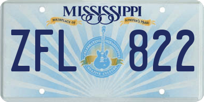 MS license plate ZFL822