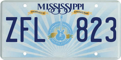 MS license plate ZFL823
