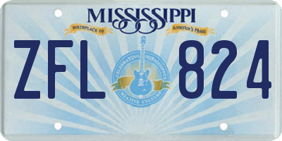 MS license plate ZFL824