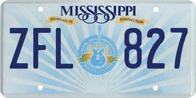 MS license plate ZFL827
